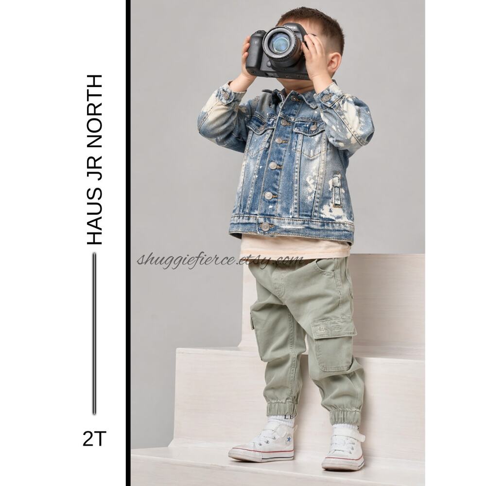 MSRP: $74 | ✨ Haus Jr North Distressed Jacket – Size 2T | Street Style (Unisex)✨